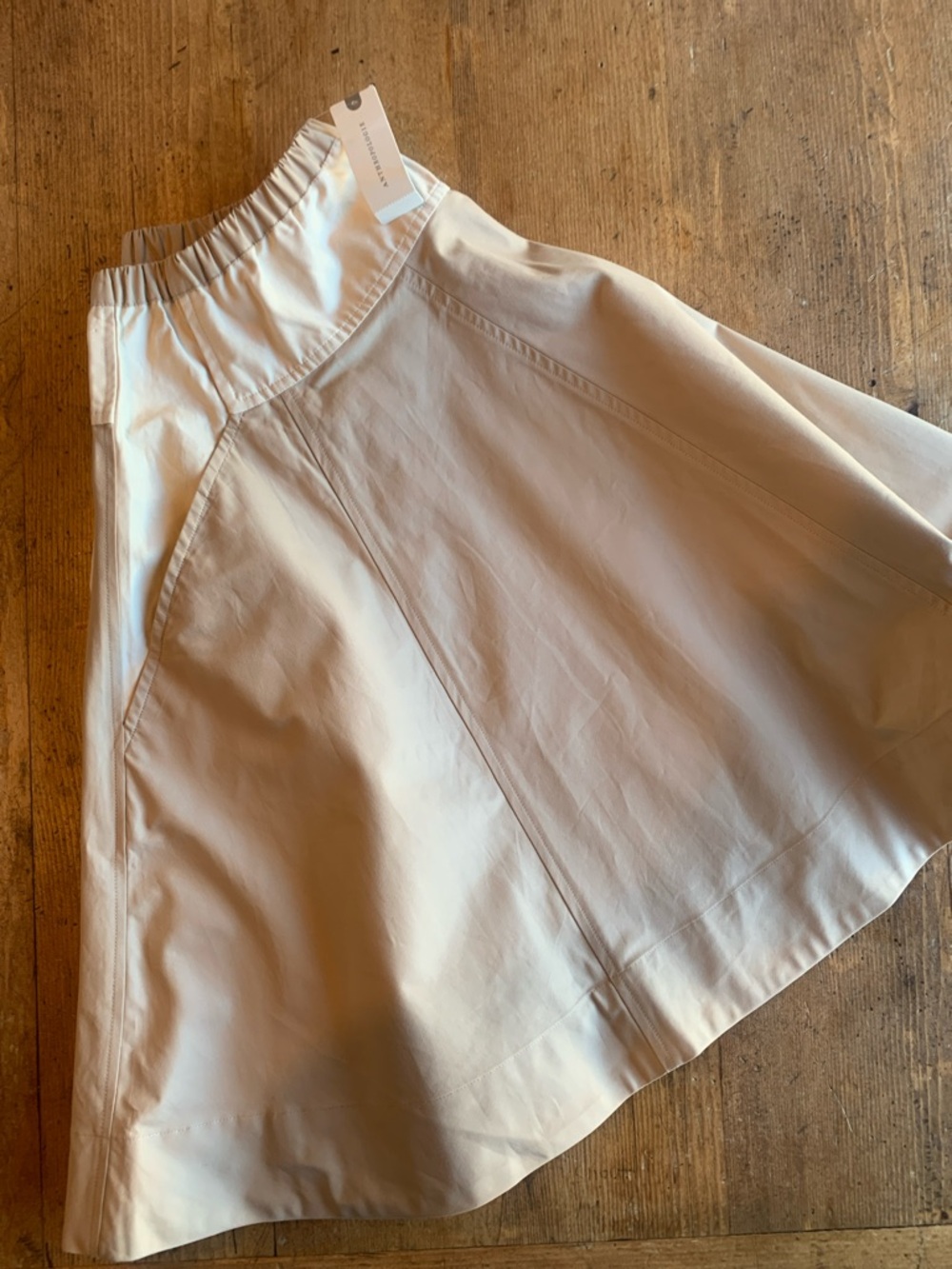 Anthropologie Maeve Beige Elastic Waist Skirt with Pockets - Picture 9 of 16